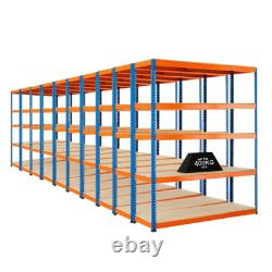 10 X 5 Tier Steel Shelving Heavy Duty Garage Storage Racking 2200mmH 400KG UDL 10 X 5 Tier Steel Shelving Heavy Duty Garage Storage Racking 2200mmH 400KG UDL