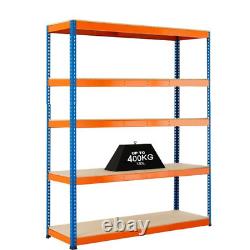 10 X 5 Tier Steel Shelving Heavy Duty Garage Storage Racking 2200mmH 400KG UDL