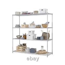 10 X HEAVY DUTY Chrome 4 Tier Shelving 360kg UDL 1838mm H X 1517mm W X 609mm D