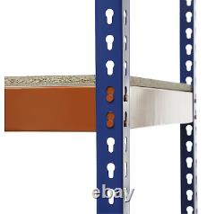 10 x 4 Tier Steel Shelving Heavy Duty Racking Blue & Orange 400KG UDL 750mmD