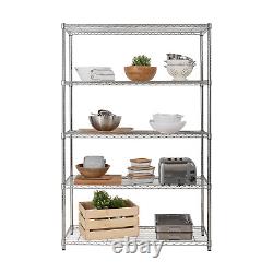 10 x HEAVY DUTY Chrome 5 Tier Shelving 500KG Capacity 1838mmH X 1212mmW X 457mmD