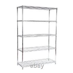 10 x HEAVY DUTY Chrome 5 Tier Shelving 500KG Capacity 1838mmH X 1212mmW X 457mmD