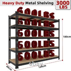 120X60X180Cm Garage Storage Shelf 5 Tier Heavy Duty Adjustable Shelving Unit