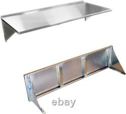 120x30cm Stainless Steel Wall Shelf Heavy Duty, Industrial Kitchen Shelving
