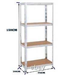 (150 x 75 x 30)cm heavy duty boltless metal T system shelving unit storage MND