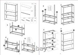 (150 x 75 x 30)cm heavy duty boltless metal T system shelving unit storage MND