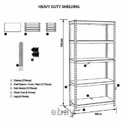 (1800 x 900 x 400)mm heavy duty boltless metal steel shelving shelves storage