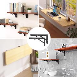 1-10 pairs Folding Shelf Brackets with Locking Hinge Wall Mounted Heavy Duty