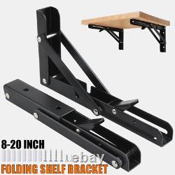 1-10 pairs Folding Shelf Brackets with Locking Hinge Wall Mounted Heavy Duty UK
