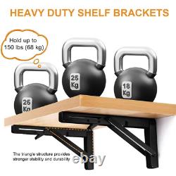 1-10 pairs Folding Shelf Brackets with Locking Hinge Wall Mounted Heavy Duty UK