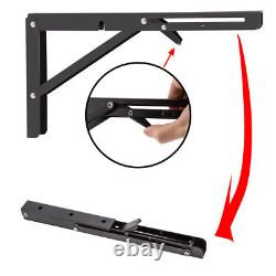 1-10 pairs Folding Shelf Brackets with Locking Hinge Wall Mounted Heavy Duty UK