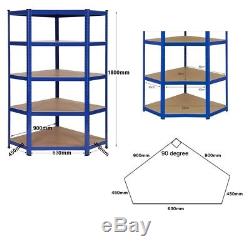 1 x Corner Racking Garage Racking/Shelving 2x900mm Bays Metal Heavy Duty Storage
