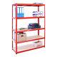 1 X Red Metal Garage Shelves Shelving Heavy Duty Racking Storage 180x120x45cm