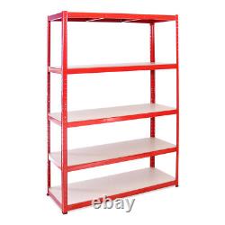 1 x Red Metal Garage Shelves Shelving Heavy Duty Racking Storage 180x120x45cm
