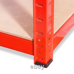1 x Red Metal Garage Shelves Shelving Heavy Duty Racking Storage 180x120x45cm