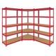 1x Corner Garage Shelving 2x90cm Rack Bays Metal Heavy Duty Mdf Shelves