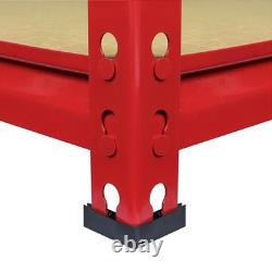 1x Corner Garage Shelving 2x90cm Rack Bays Metal Heavy Duty MDF Shelves