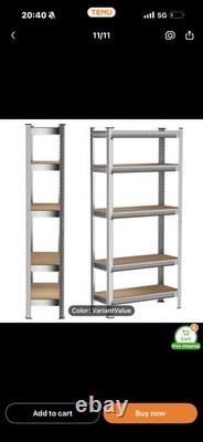 1x Heavy Duty Boltless Shelving Rack 5 Tier Home Warehouse Shop Display Garage