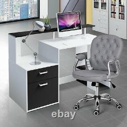 2PCS Computer Desk&Office Chair Set Corner PC Laptop Table with Drawer 5 Shelves