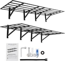 2PCS Garage Folding Storage Shelving Wall Mounted Heavy Duty Shelves Rack