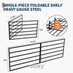 2PCS Garage Folding Storage Shelving Wall Mounted Heavy Duty Shelves Rack