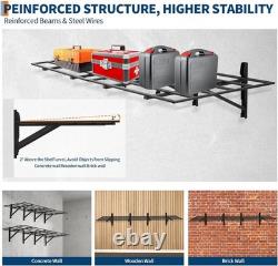 2PCS Garage Folding Storage Shelving Wall Mounted Heavy Duty Shelves Rack