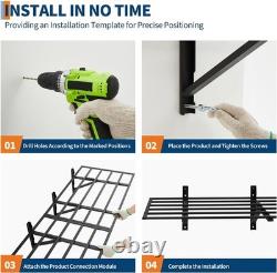 2PCS Garage Folding Storage Shelving Wall Mounted Heavy Duty Shelves Rack