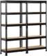 2pcs Heavy Duty Garage Shed Storage Shelves 150x70x30cm Black
