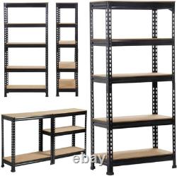 2PCS Heavy Duty Garage Shed Storage Shelves 150X70X30Cm Black