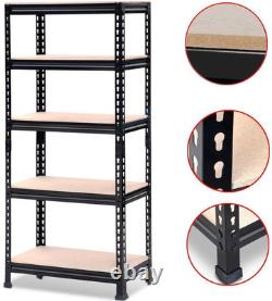 2PCS Heavy Duty Garage Shed Storage Shelves 150X70X30Cm Black