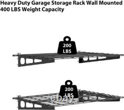 2PCS Heavy-Duty Garage Wall Mounted Shelves 2X6 FT Storage Shelves Rack 800lbs