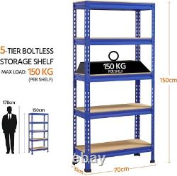 2Pcs Garage Storage shelves 5 Tier Garage Shelving Units, Heavy Duty