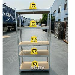 2X 5 Tier Garage Shelf Shelving Unit Racking Boltless Heavy Duty 180x90x40 cm