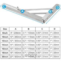 2-20PCS Heavy Duty Stainless steel Folding Wall Mounted Shelf Brackets Support