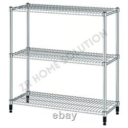 2/3Tier Shelving Storage Unit Metal Wire Shelf Heavy duty Towel Cloth Rack