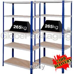 2 Bays Of SUPER HEAVY DUTY & WIDE Industrial Warehouse Shelving 1800x1200x600mm