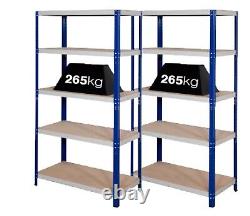 2 Bays Of SUPER HEAVY DUTY & WIDE Industrial Warehouse Shelving 1800x1200x600mm