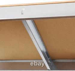 2 PCS Silver Heavy-Duty Storage Frame 160X80X40Cm Steel Shelving 4 Tier Displa