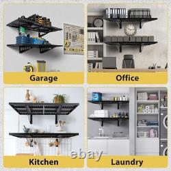 2-Pack 1.6x4ft Garage Wall Shelving Storage Heavy Duty Garage Storage Rack 560lb