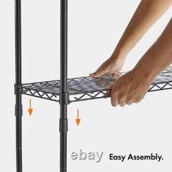 2-Pack 4-Tier Boltless Wire Shelving Units Heavy-Duty, Adjustable Feet
