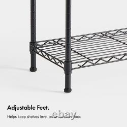2-Pack 4-Tier Boltless Wire Shelving Units Heavy-Duty, Adjustable Feet