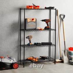 2-Pack 4-Tier Boltless Wire Shelving Units Heavy-Duty, Adjustable Feet