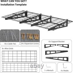 2 Pack Garage Storage Shelving Wall Mounted Heavy Duty Shelves Rack Steel Black