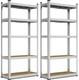 2 Pack Heavy Duty Garage Shelving Units 5 Tier Storage Racking 175kg Shelf