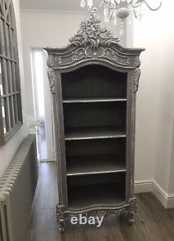 2 Solid Grey Antique Effect Book Cases