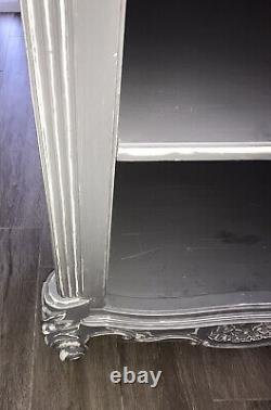 2 Solid Grey Antique Effect Book Cases