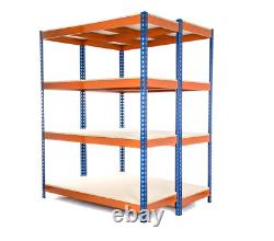 2 X 4 Tier Steel Heavy Duty Garage Storage Racking 2200mmH x 1500mm W 400KG UDL