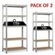 2 X 5 Tier Racking Shelf Heavy Duty Garage Shelving Storage Shelves 180x90x40cm