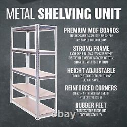 2 X 5 Tier Shelving Unit Storage Heavy Duty Racking Shelf Shelves Shed Metal Set