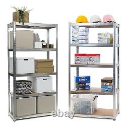 2 X 5 Tier Shelving Unit Storage Heavy Duty Racking Shelf Shelves Shed Metal Set